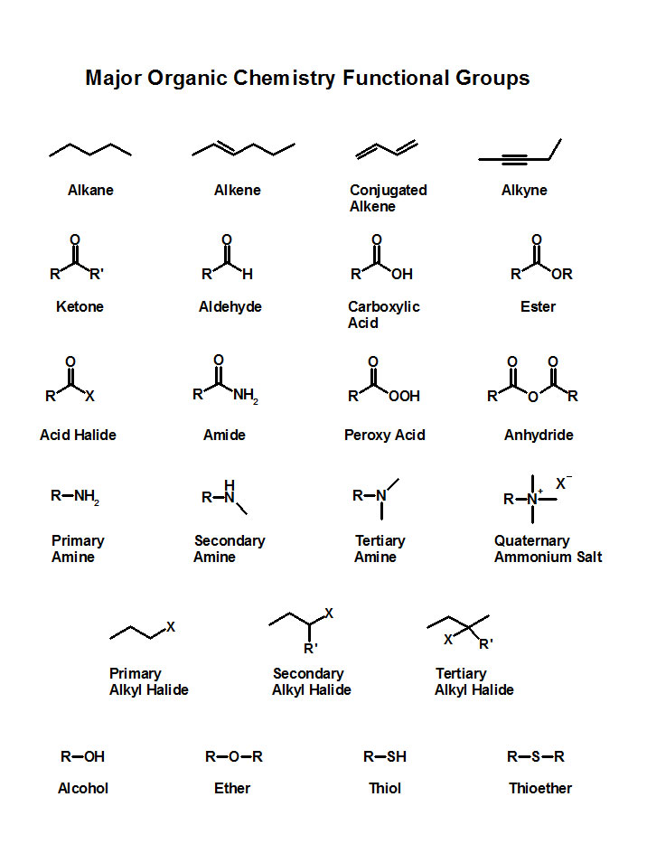 Functional Groups In Organic Chemistry with Diagrams 